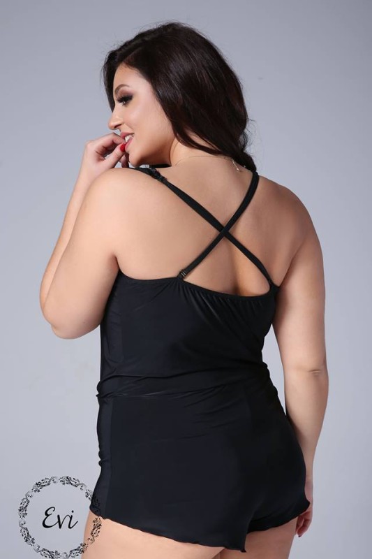 Kombinezon PLUS SIZE sznurowany BRIT- czarny (r.44-60)