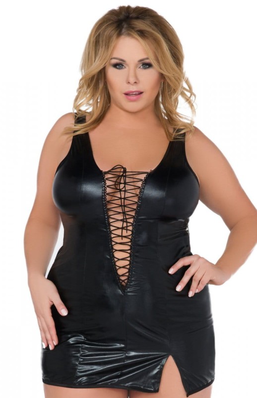 Sexowna koszulka plus size z efektownym wiązaniem z tyłu i przodu ( r 44-56) mod z/5024 