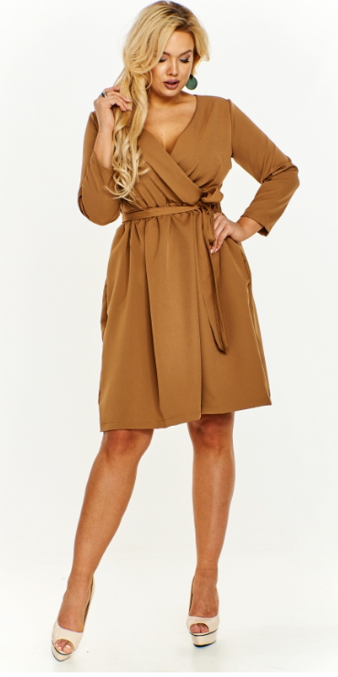 ANA - Sukienka plus size wiązana w talii ( r.44-52)