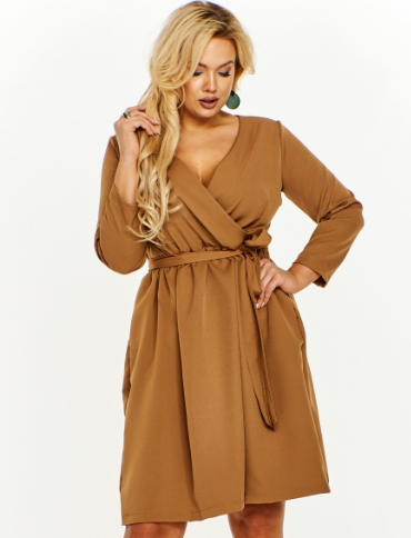 ANA - Sukienka plus size wiązana w talii ( r.44-52)