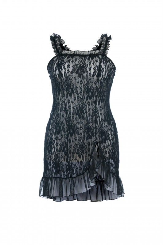 Zmysłowa koszulka koronkowa plus size  + koronkowa podwiązka  mod. SB/1009 ( r.44-56) 