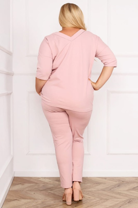 Komplet dresowy plus size JENNY PUDROWY (r.44-54) 