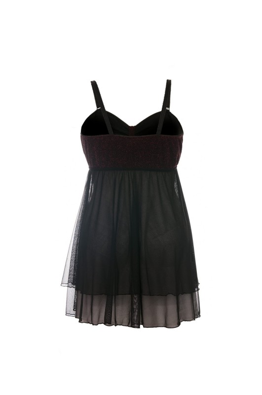 Koszulka plus size z czarnego transparentnego tiulu  mod. SB/1020 (r.44-56)